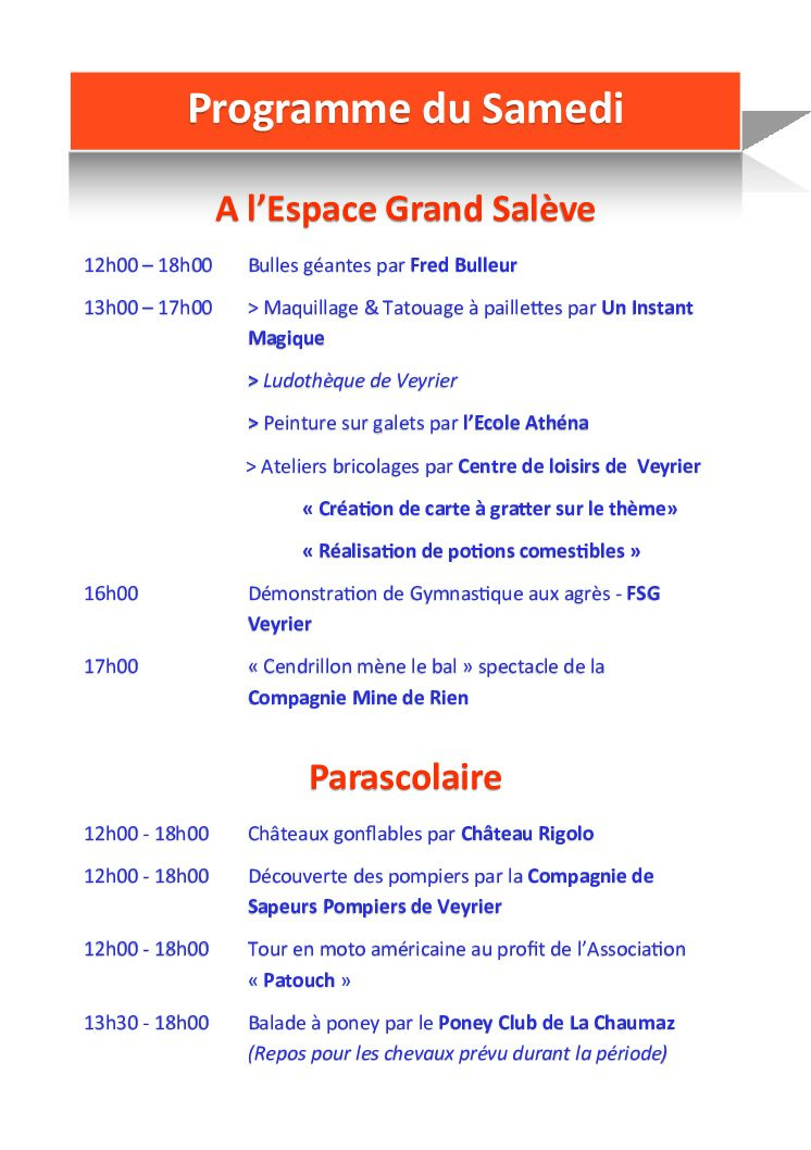 Prog. Samedi - A l'Espace Grand Salève